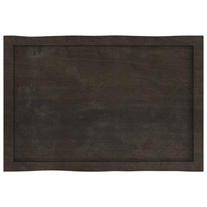 vidaXL Plateau de table 80x50x(2-6) cm Bois massif traité Bords naturels