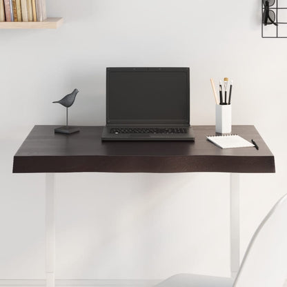 vidaXL Plateau de table 80x50x(2-6) cm Bois massif traité Bords naturels