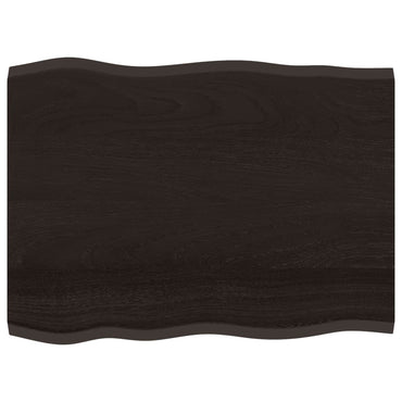 vidaXL Plateau de table 80x60x2 cm en chêne massif traité, bords naturels