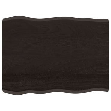 vidaXL Plateau de table 80x60x(2-4) cm Bois massif traité Bords naturels