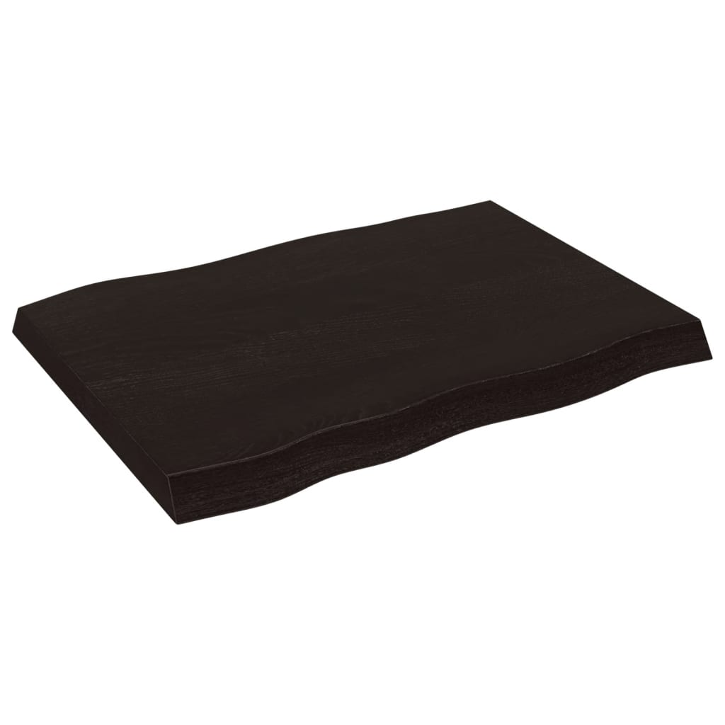 vidaXL Plateau de table 80x60x(2-6) cm en bois massif traité avec bords naturels