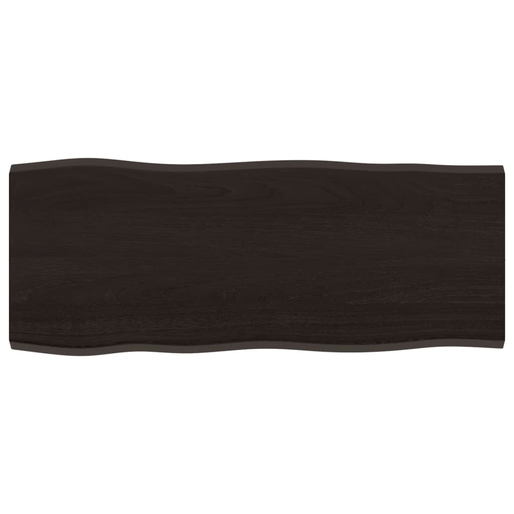 vidaXL Plateau de table 100x40x2 cm Bois de chêne massif traité Bords naturels
