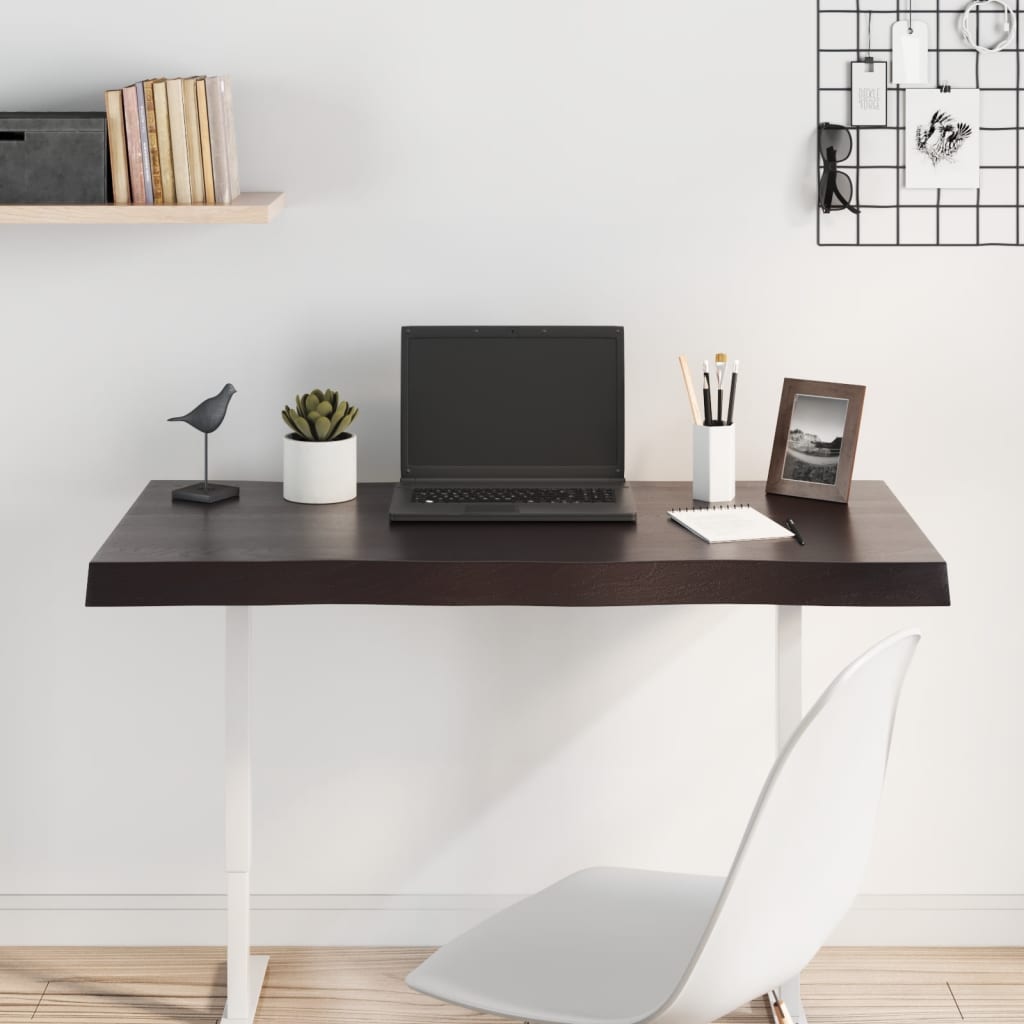 vidaXL Plateau de table 100x40x(2-6) cm Bois massif traité Bords naturels
