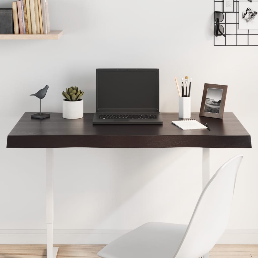 vidaXL Plateau de table 100x40x(2-6) cm Bois massif traité Bords naturels