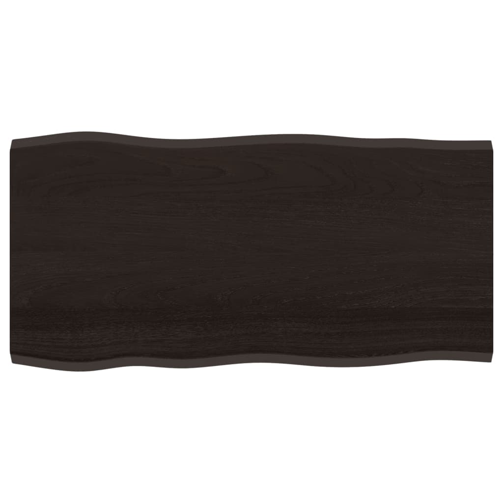vidaXL Plateau de table 100x50x2 cm Chêne massif traité Bord naturel