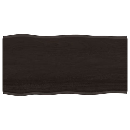 vidaXL Plateau de table 100x50x2 cm Chêne massif traité Bord naturel