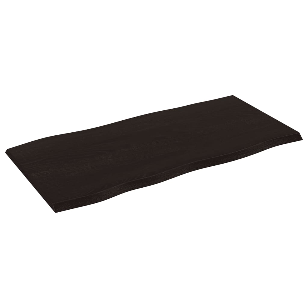 vidaXL Plateau de table 100x50x2 cm Chêne massif traité Bord naturel