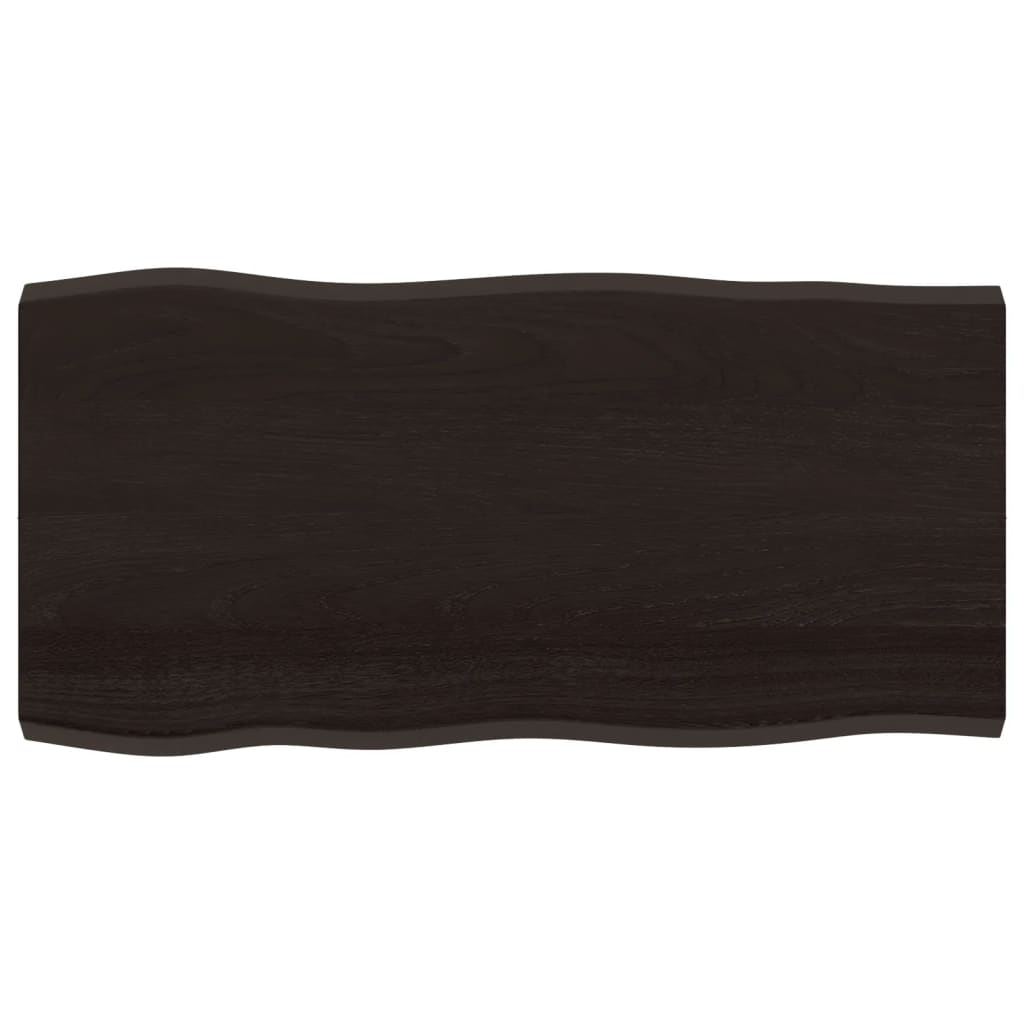 vidaXL Plateau de table 100x50x(2-4) cm Bois massif traité Bords naturels