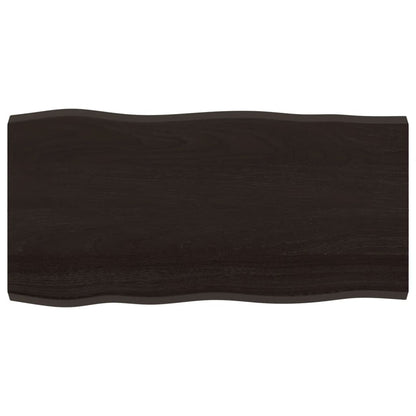 vidaXL Plateau de table 100x50x(2-4) cm Bois massif traité Bords naturels