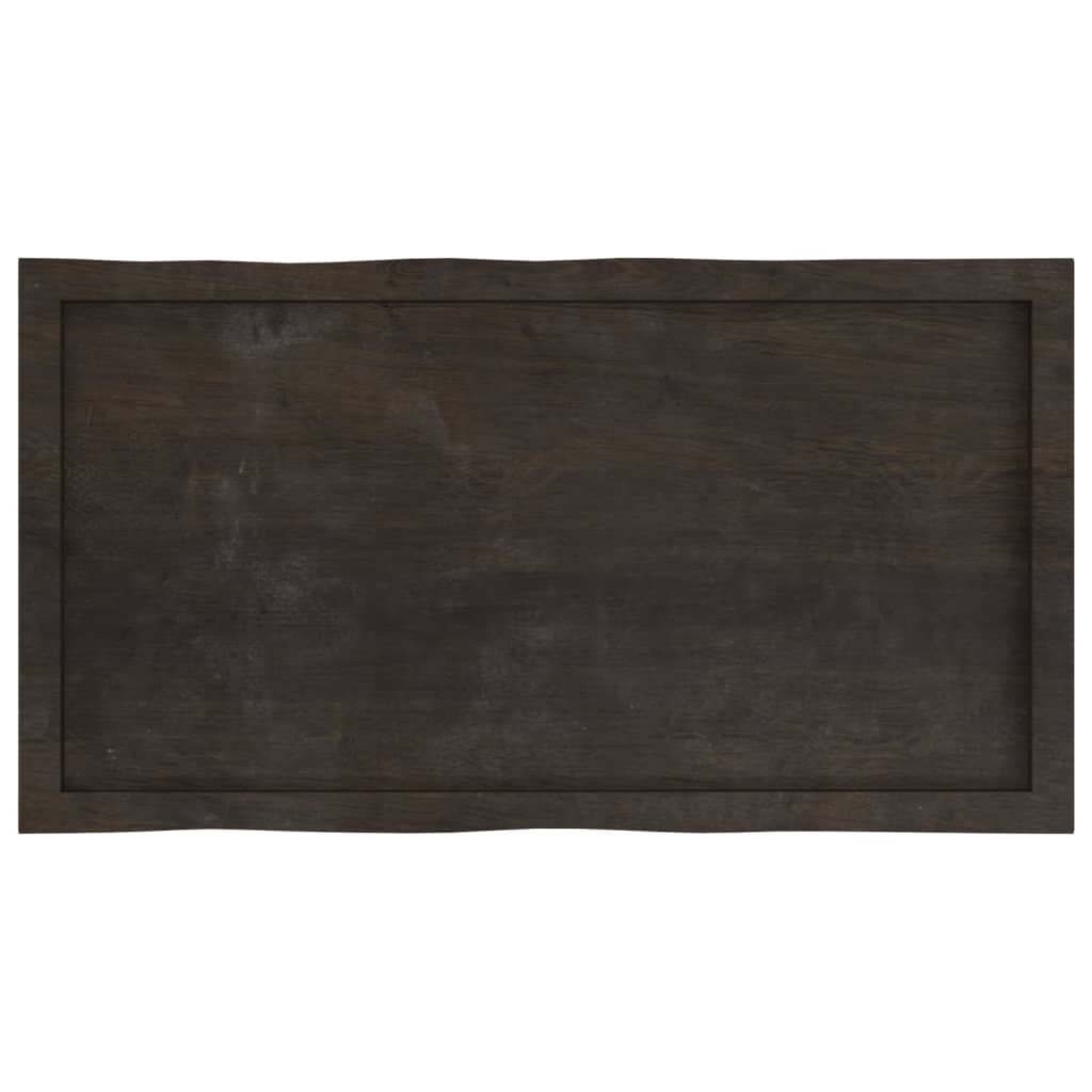 vidaXL Plateau de table 100x50x(2-4) cm Bois massif traité Bords naturels