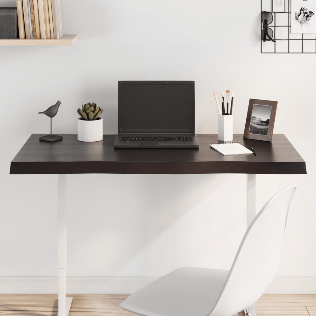 vidaXL Plateau de table 100x50x(2-4) cm Bois massif traité Bords naturels