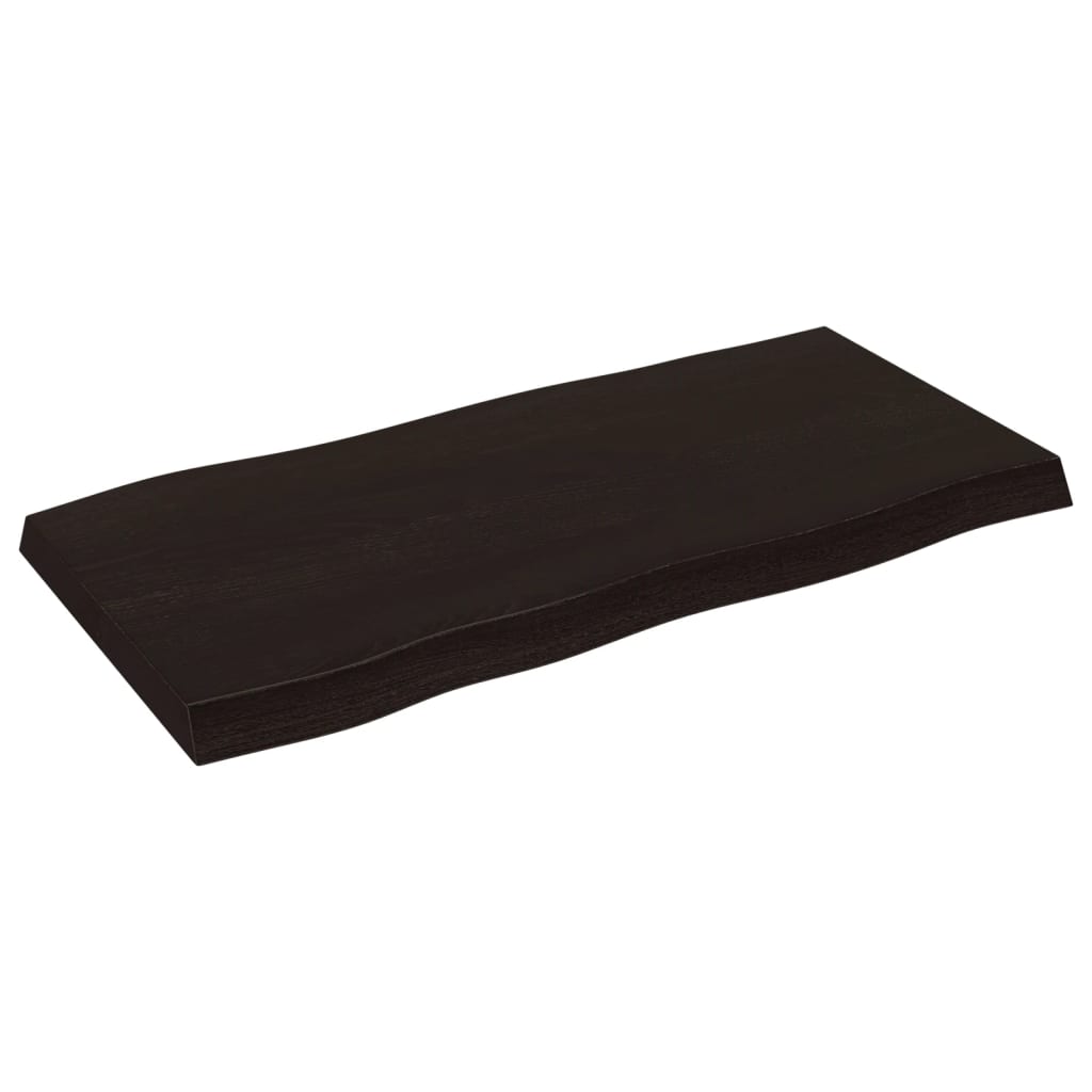 vidaXL Plateau de table 100x50x(2-6) cm en bois massif traité avec bords naturels