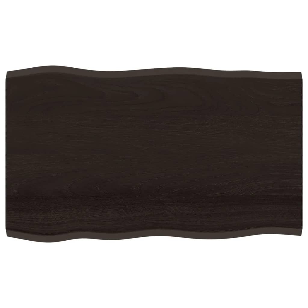 vidaXL Tischplatte 100x60x2 cm Massivholz Eiche Behandelt Baumkante