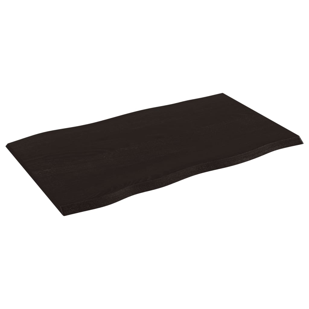 vidaXL Tischplatte 100x60x2 cm Massivholz Eiche Behandelt Baumkante