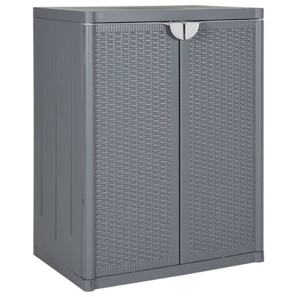 vidaXL Armoire de jardin gris 65x45x88 cm PP Aspect rotin