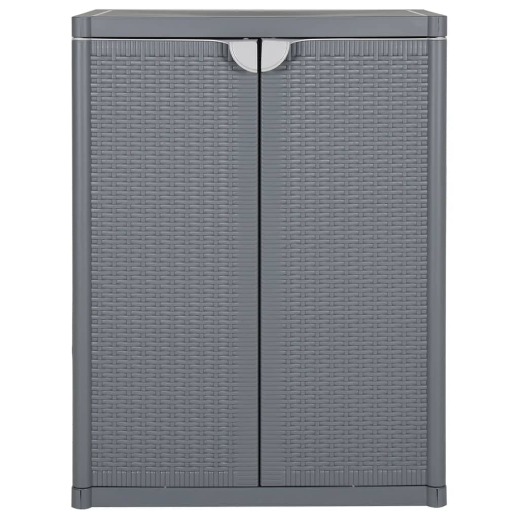 vidaXL Armoire de jardin gris 65x45x88 cm PP Aspect rotin