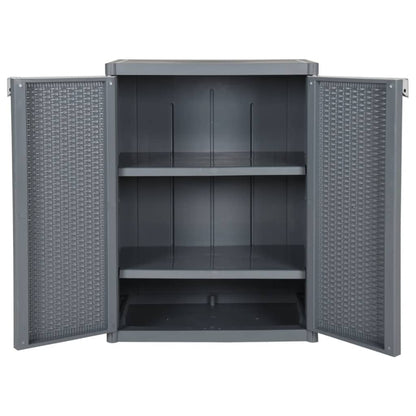 vidaXL Armoire de jardin gris 65x45x88 cm PP Aspect rotin