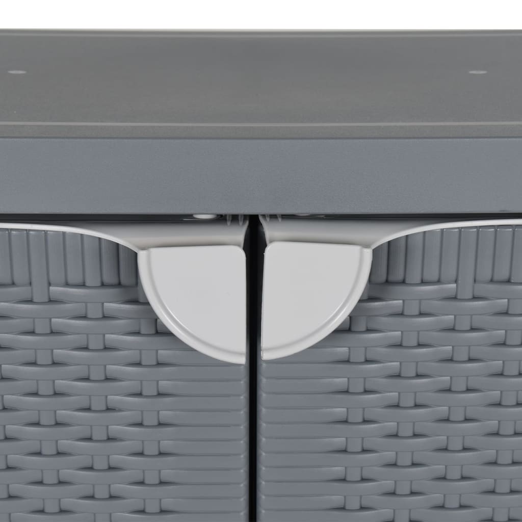 vidaXL Armoire de jardin gris 65x45x88 cm PP Aspect rotin