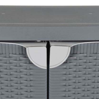vidaXL Armoire de jardin gris 65x45x88 cm PP Aspect rotin