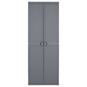 vidaXL Armoire de jardin gris 65x45x172 cm PP rotin
