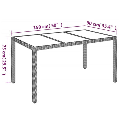 vidaXL 5-tlg. Garten-Essgruppe mit Kissen Schwarz Poly Rattan