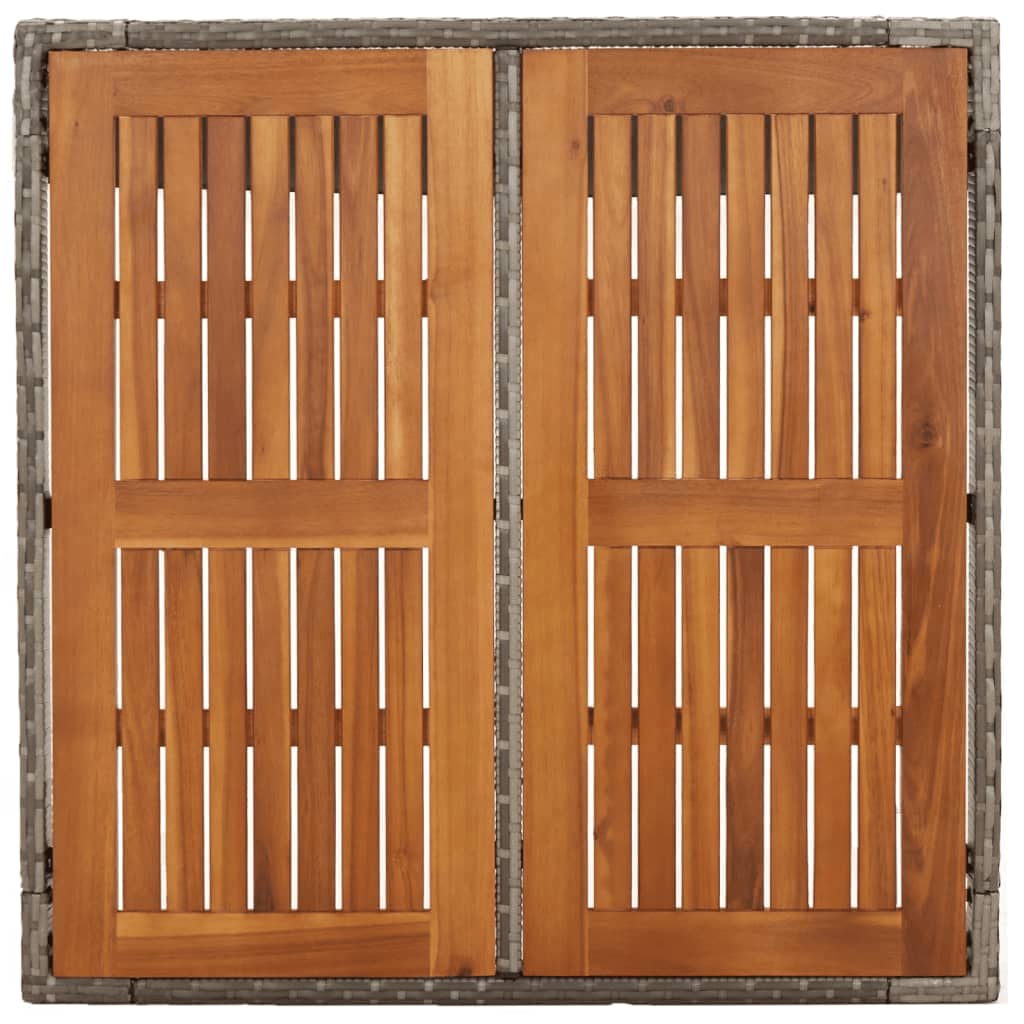 vidaXL 5-tlg. Garten-Essgruppe mit Kissen Grau Poly Rattan