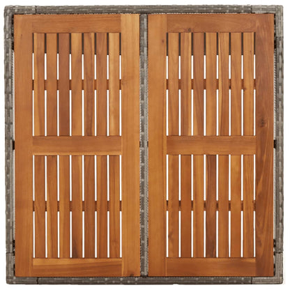 vidaXL 5-tlg. Garten-Essgruppe mit Kissen Grau Poly Rattan