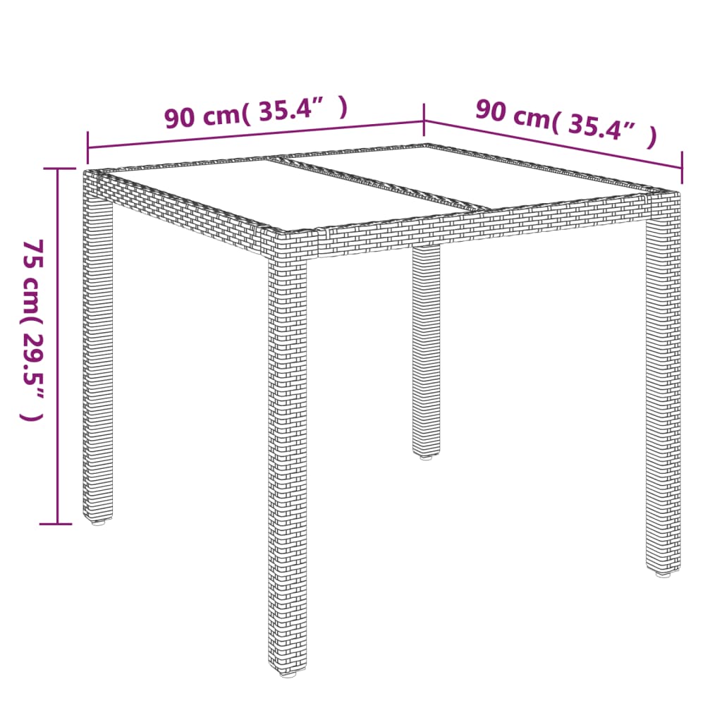 vidaXL 5-tlg. Garten-Essgruppe mit Kissen Grau Poly Rattan