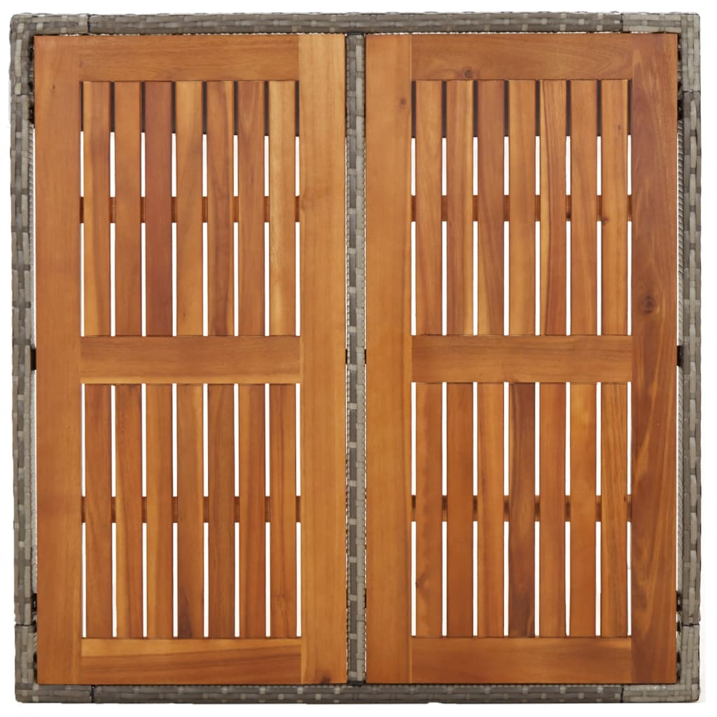 vidaXL 5-tlg. Garten-Essgruppe mit Kissen Grau Poly Rattan