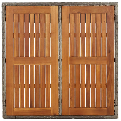 vidaXL 5-tlg. Garten-Essgruppe mit Kissen Grau Poly Rattan