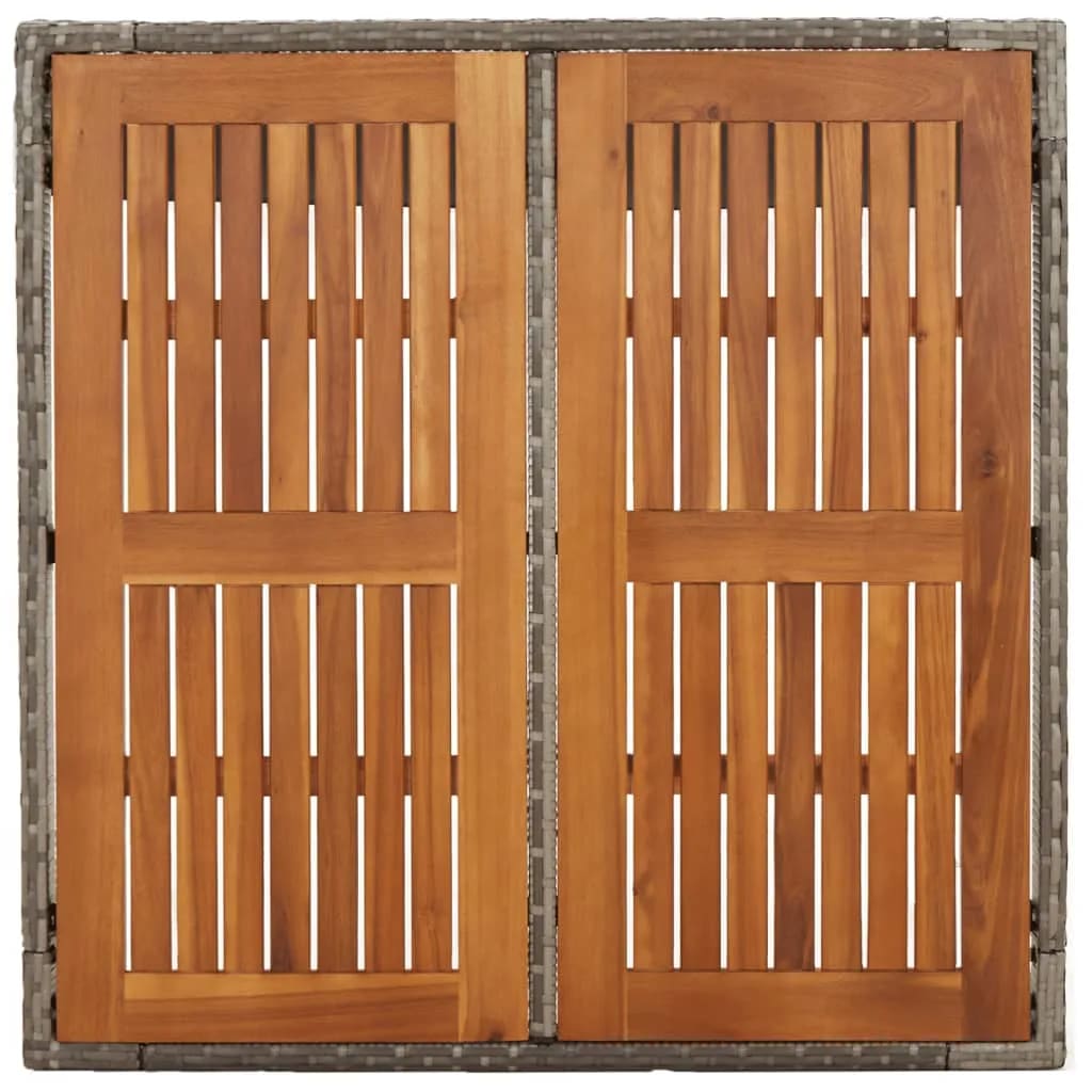 vidaXL 5-tlg. Garten-Essgruppe mit Kissen Grau Poly Rattan