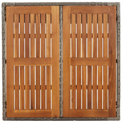 vidaXL 5-tlg. Garten-Essgruppe mit Kissen Grau Poly Rattan