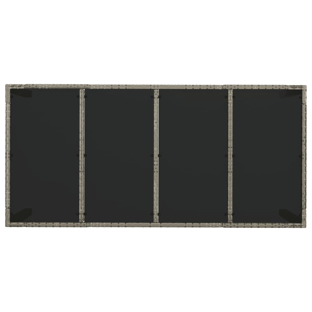 9-tlg. Garten-Essgruppe mit Kissen Grau Poly Rattan