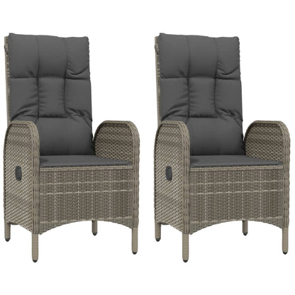 vidaXL Salon de jardin 5 pcs avec coussins Résine tressée Gris