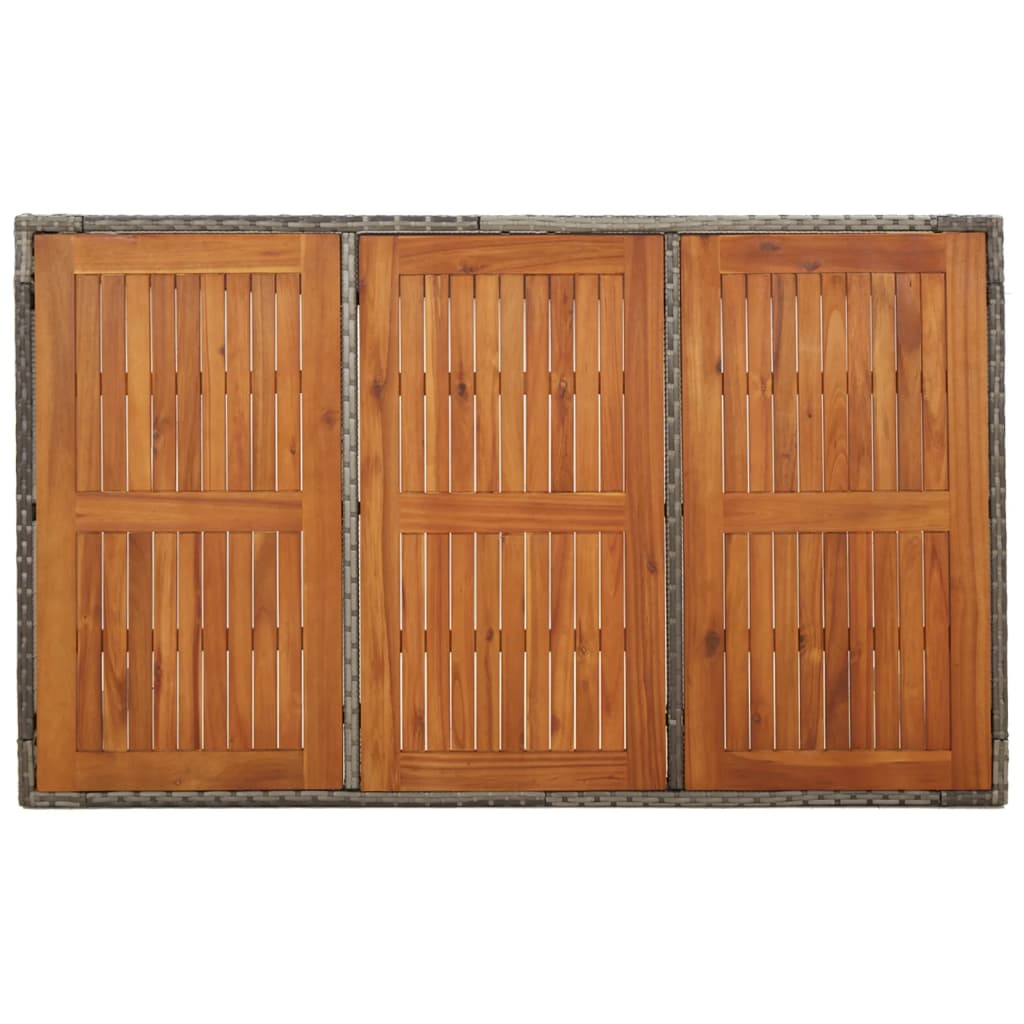 vidaXL 5-tlg. Garten-Essgruppe mit Kissen Grau Poly Rattan