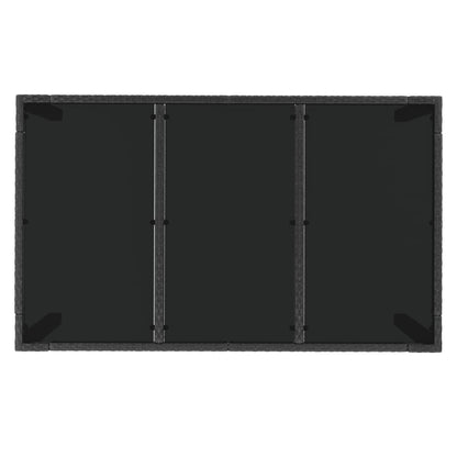 vidaXL 5-tlg. Garten-Essgruppe mit Kissen Schwarz Poly Rattan