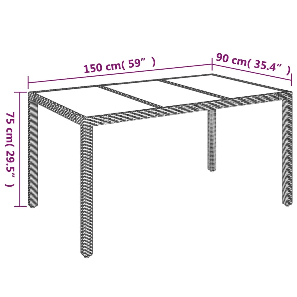 vidaXL 5-tlg. Garten-Essgruppe mit Kissen Schwarz Poly Rattan