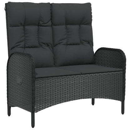 vidaXL 5-tlg. Garten-Essgruppe mit Kissen Schwarz Poly Rattan