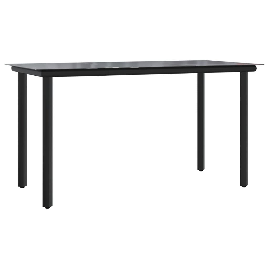 vidaXL 11-tlg. Garten-Essgruppe mit Kissen Schwarz Poly Rattan