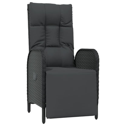 vidaXL 5-tlg. Garten-Essgruppe mit Kissen Schwarz Poly Rattan