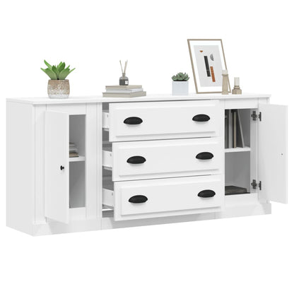 vidaXL Enfilades 3 pcs Blanc Bois d'ingénierie