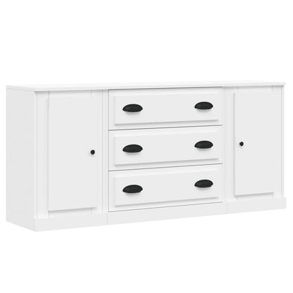 vidaXL Enfilades 3 pcs Blanc Bois d'ingénierie