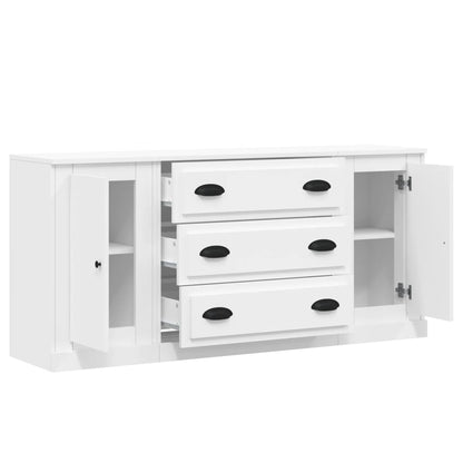 vidaXL Enfilades 3 pcs Blanc Bois d'ingénierie