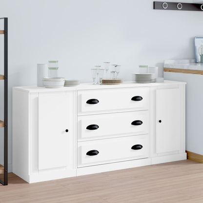 vidaXL Enfilades 3 pcs Blanc Bois d'ingénierie