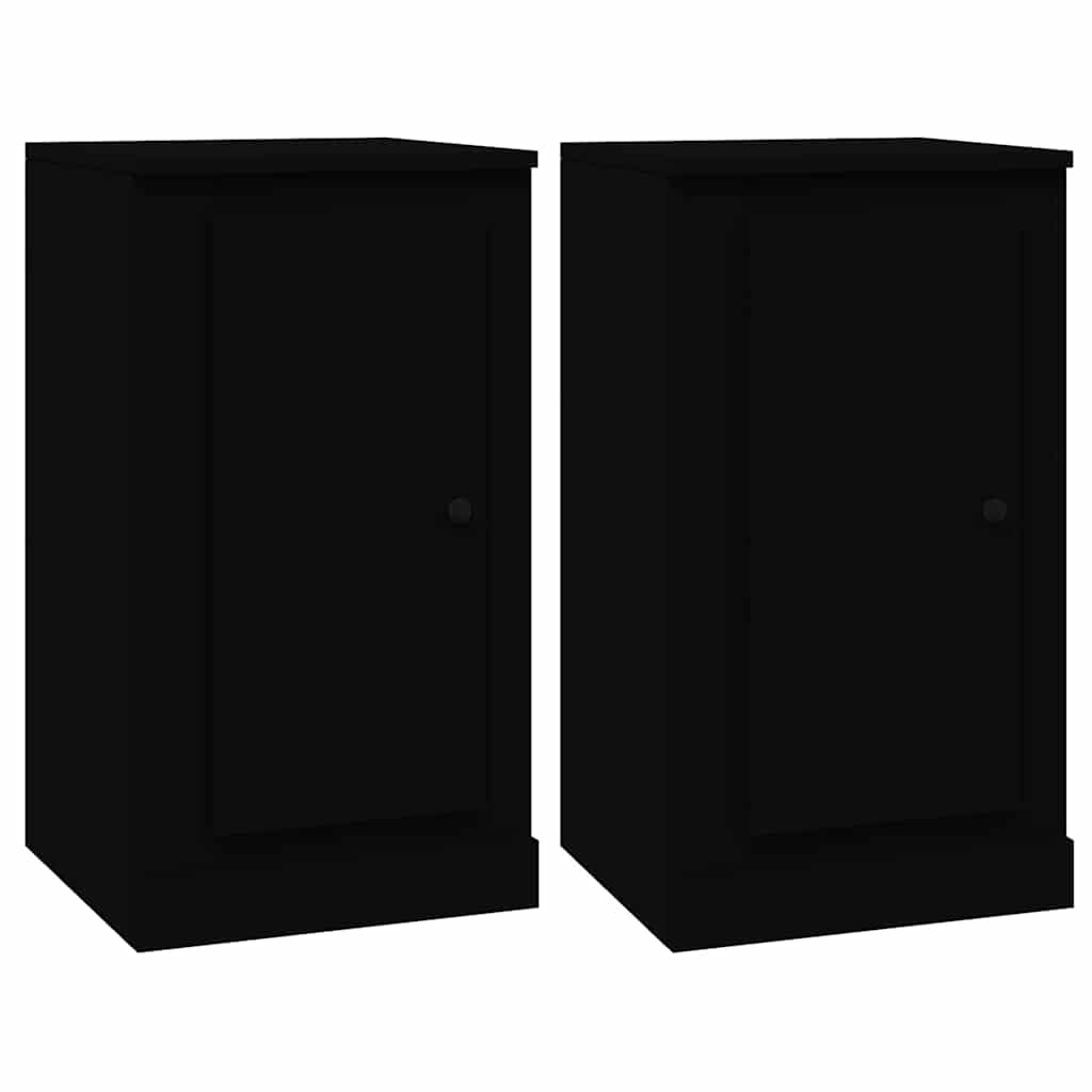 vidaXL Sideboards 3 Stk. Schwarz Holzwerkstoff