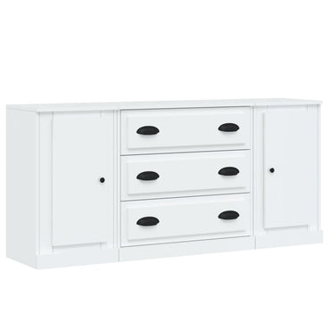 vidaXL Buffets 3 pcs Blanc brillant Bois d'ingénierie