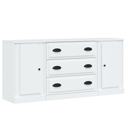 vidaXL Buffets 3 pcs Blanc brillant Bois d'ingénierie
