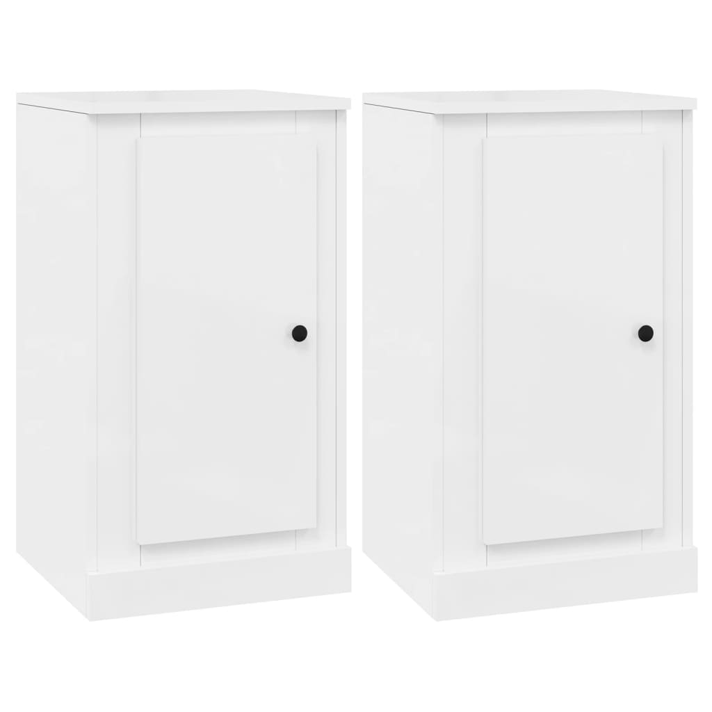 vidaXL Buffets 3 pcs Blanc brillant Bois d'ingénierie