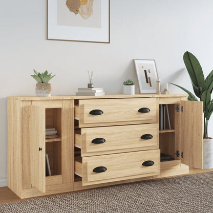 vidaXL Commodes 3 pcs. Aggloméré chêne sonoma