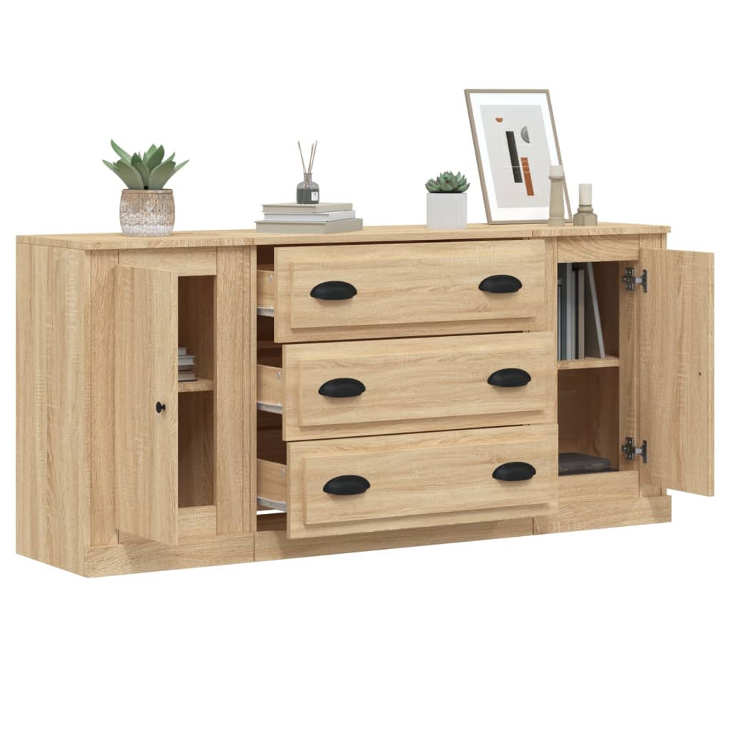 vidaXL Commodes 3 pcs. Aggloméré chêne sonoma